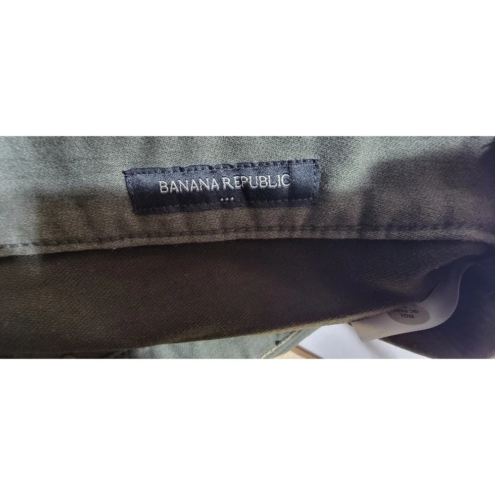 Banana Republic Travel Jean Mens 36x30 Olive Green Skinny Fit Stretch Pants